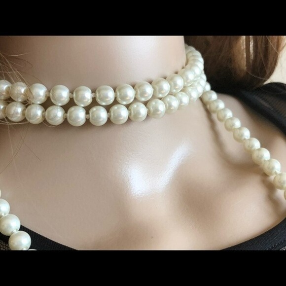 Handmade Layered Glass Pearl Long Red Pendant Necklace - Picture 7 of 7